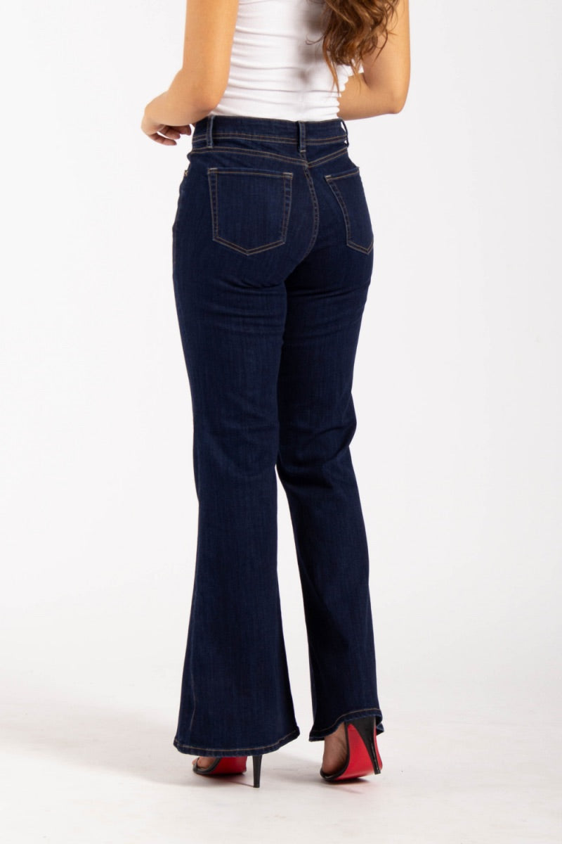 Pantalón Denim Flare High Rise Índigo - 2402395 - Project Denim