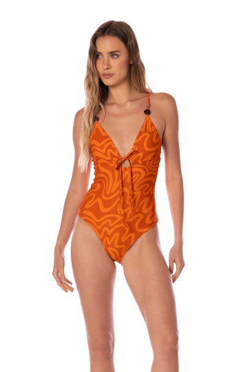 Enterizo Escote Amro Orange Waves - 94793 - Kibys