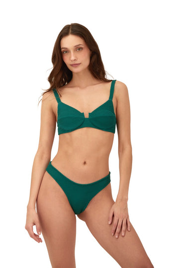 Bikini Top Varilla Textured Wave Majestic Brisa Emerald - T86296 - Malai