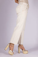 Denim Culotte Mid Rise Pants Bone - 24010351 - Project Denim