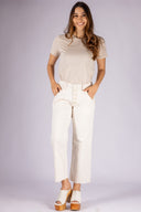 Denim Culotte Mid Rise Pants Bone - 24010351 - Project Denim