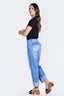 Indigo Mid Rise Culotte Denim Pants - 24010356 - Project Denim