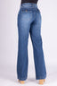 Indigo Wide Leg Mid Rise Denim Pants - 2401310 - Project Denim