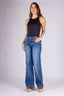 Indigo Wide Leg Mid Rise Denim Pants - 2401310 - Project Denim
