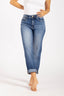 Pantalón Denim Straight Leg High Rise Índigo - 24020374 - Project Denim