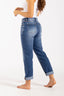 Pantalón Denim Straight Leg High Rise Índigo - 24020374 - Project Denim