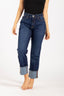 Pantalón Denim Straight Leg Mid Rise Índigo - 2402392 - Project Denim