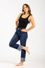 Pantalón Denim Straight Leg Mid Rise Índigo - 2402392 - Project Denim