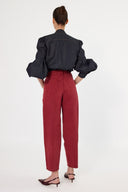 Pantalón Denim Barrel High Rise Vinotinto - 250231322 - Project Denim