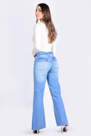 Pantalón Denim Índigo Wide Mid Rise - 305