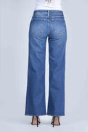 Pantalón Denim Wide Leg Mid Rise Azul - 322