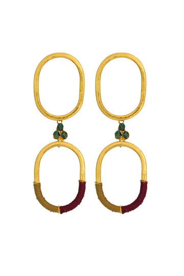 Aretes Ovalos Tejidos Muralla - AR31135 - Lala Galeria