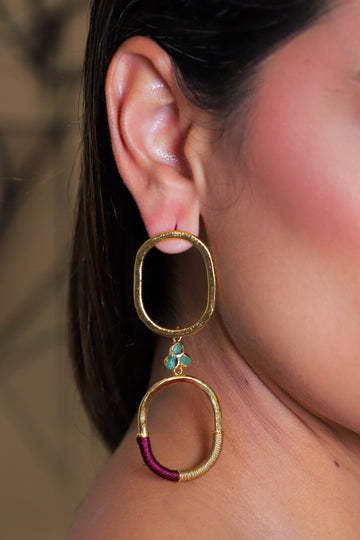 Aretes Ovalos Tejidos Muralla - AR31135 - Lala Galeria