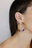 Aretes Candonga Esposa Grande Tejida Morada - C1785M - Lala Galeria