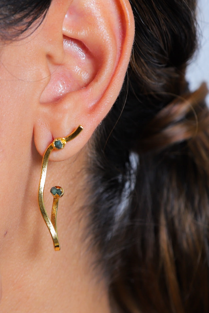 Aretes Pincelada Muralla Forma P - C3195 - Lala Galeria