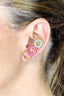Arete Earcuff Circulo Tejido Verde Rosa - EG2075 - Lala Galeria