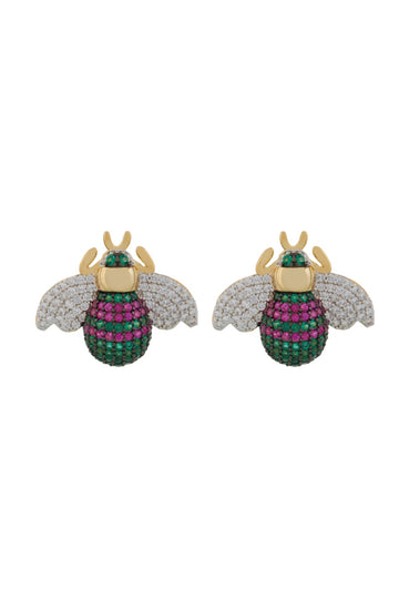 Aretes Topos Abejitas Apis Esmeralda - AES39731W-V - Senda