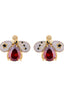 Aretes Topos Kemet Bee Garnet Stud Earrings - ARI157D-3 - Senda