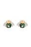 Aretes Topos Mini Ibis Verde Militar + Crystal - ARI171D-4 - Senda
