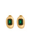 Aretes Candongas Misi Liso Dorado Esmeralda - ARI174D-2 - Senda