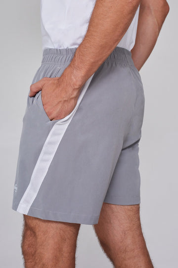 Pantaloneta Deportiva Hombre - Gris Malla Blanca - Volea