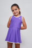 Vestido Niña Dinámica Morado Malla Blanca - Volea