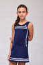 Vestido Niña Extrema Azul Turquí Linea Blanca - Volea