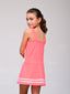 Vestido Niña Extrema Coral Neón Linea Blanca - Volea