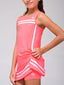 Vestido Niña Extrema Coral Neón Linea Blanca - Volea