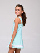 Extreme Girl Dress Turquoise Blue White Line - Volea