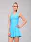 Vestido Dinámica Aguamarina Malla Blanca - Volea