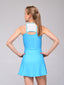 Vestido Dinámica Aguamarina Malla Blanca - Volea