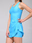 Vestido Dinámica Aguamarina Malla Blanca - Volea