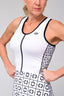 Vestido Dinámica Print Blanco Laberinto Negro - Volea