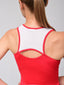 Vestido Dinámica Rojo Malla Blanca - Volea