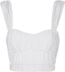 Crop Top Samia White Blouse - 20253 - Encantadore