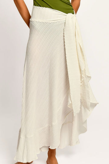 Falda Larga Blanca Eli Ivory Embroided - 2510 - Encantadore