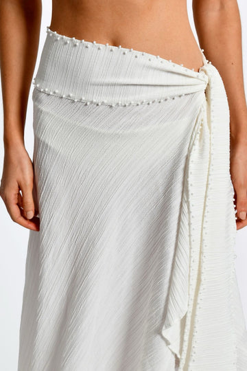 Falda Larga Blanca Eli Ivory Embroided - 2510 - Encantadore