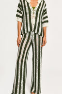 Pantalón Tejido Siro Green Stripes - 2533 - Encantadore