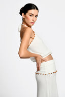 Crop Top Sylvia Ivory Knitted- 2749 - Encantadore