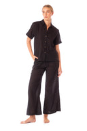 Camisa Negra Manga Corta Amatista - 9464 - Kibys
