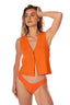 Chaleco Tejido Naranja Isolde - 9473- Kibys