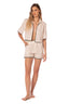 Camisa Manga 3/4 Alya Off White & Sage - 9507 - Kibys