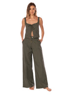 Crop Top Chaleco Dolly Dark Olive - 9512 - Kibys