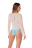 Crop Top Manga Larga Carlota White Mesh - 9536 - Kibys