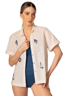 Camisa Lena Vanilla - 9572 - Kibys
