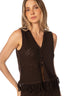 Crop Top Chaleco Kassandra Knit Chocolate - 9603 - Kibys