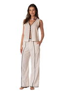 Crop Top Chaleco Eden Vest Embroidery Blush Coast - 9658 - Kibys