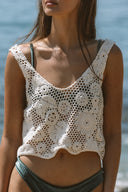 Crop Top Ivory Crochet Krewel - A03343 - Malai