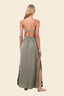 Vestido Largo Serenity Green Linen Wavelet - C103111 - Malai